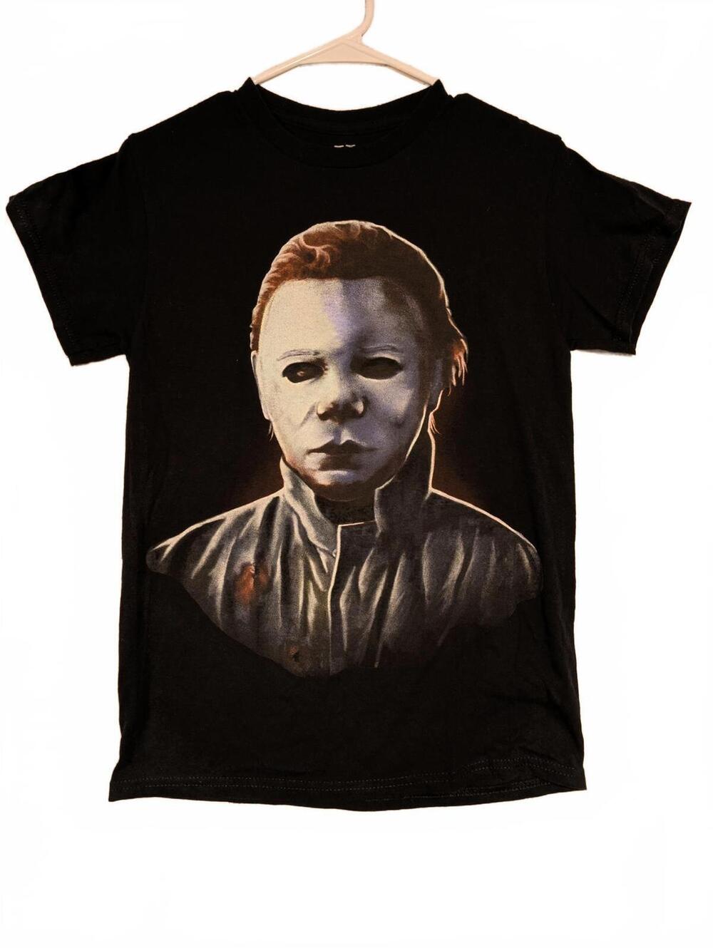 Halloween Michael Myers Horror Movie Graphic Black T-Shirt Mens Small